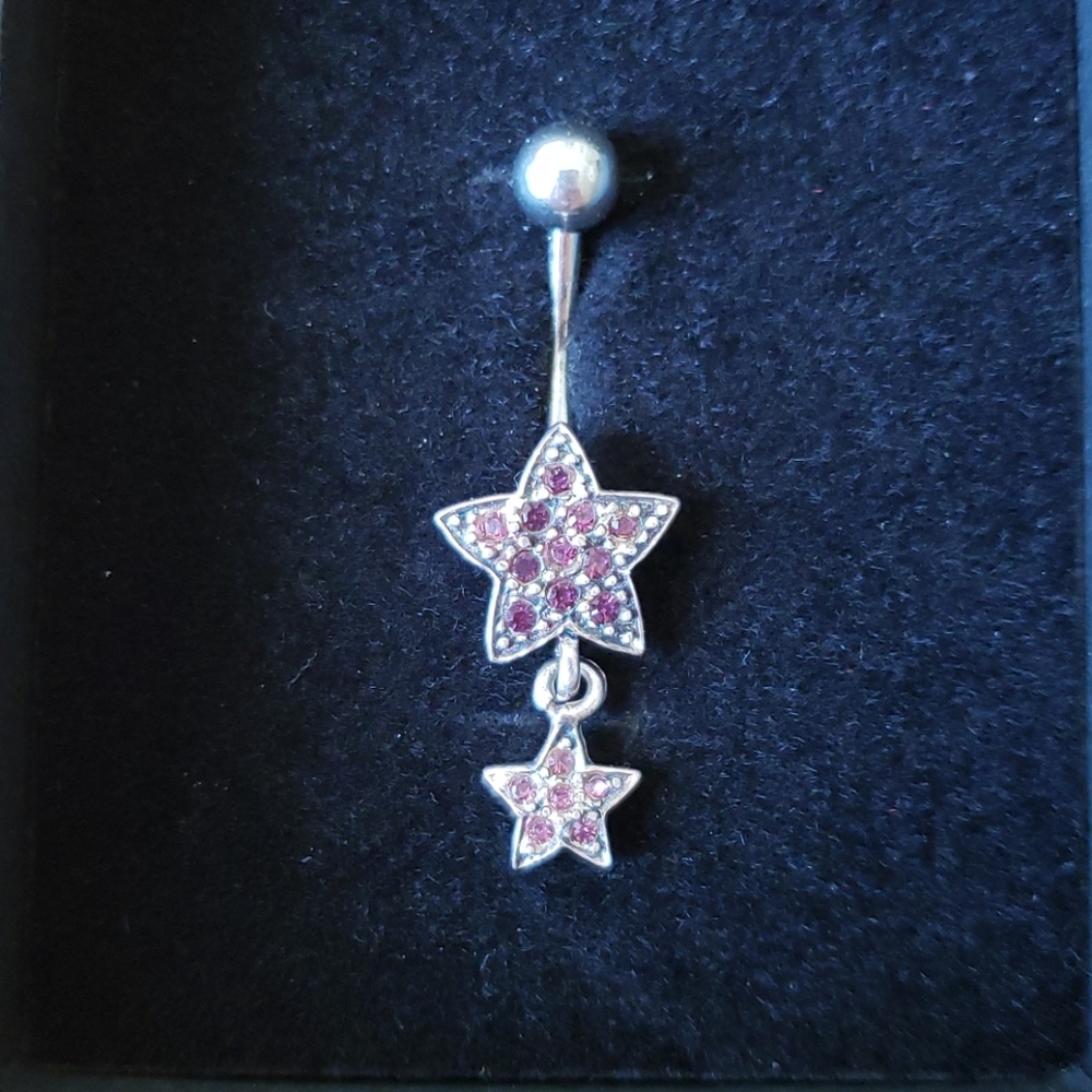 Purple Star Dangly Belly Ring NWOT